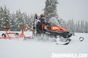 2012 Arctic Cat Bearcat Z1 XT groomer towing action