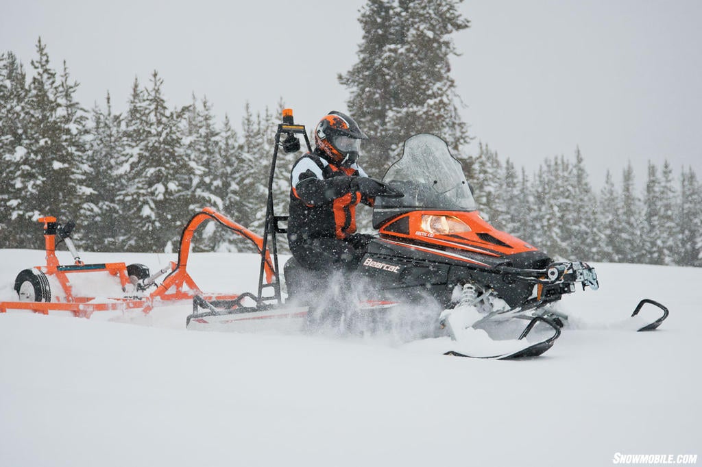 2012 Arctic Cat Bearcat Z1 XT groomer towing action