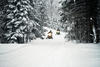 Freshly Groomed Snowmobile Trail