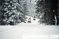 Freshly Groomed Snowmobile Trail