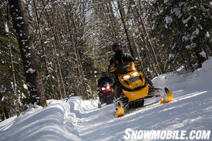 Freshly Groomed Snowmobile Trail