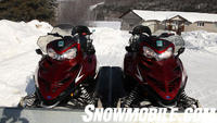 Redline Snowmobiles on Trailer