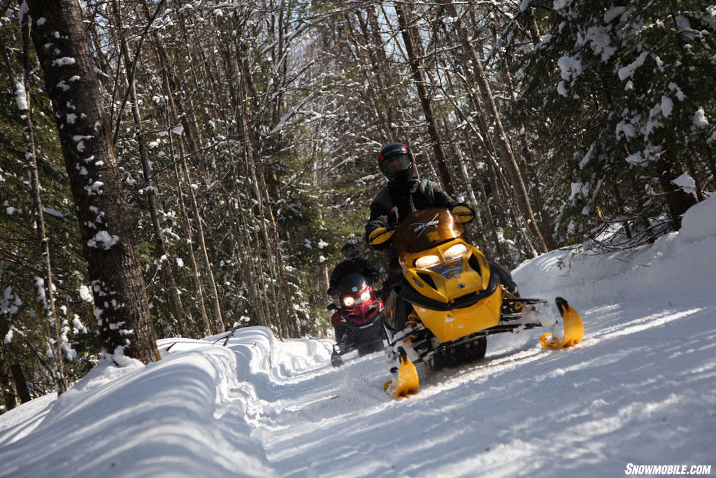 Freshly Groomed Snowmobile Trail