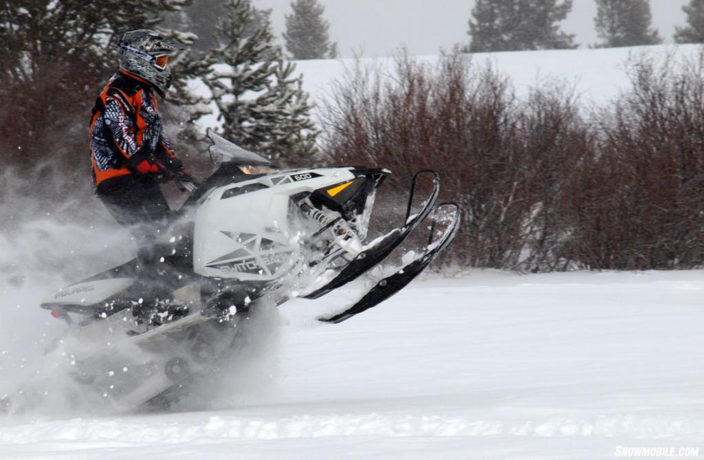 2013 Polaris 600 Switchback Grabbing Air