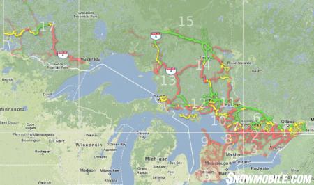 Ontario Snowmobile Trail Map