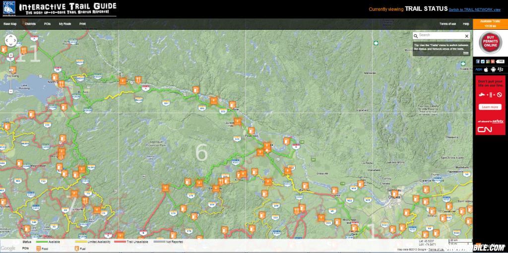 Interactive Trail Guide Gas Food Stops