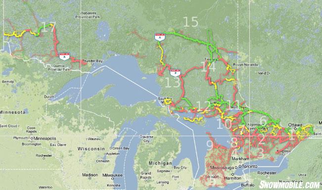 Ontario Snowmobile Trail Map