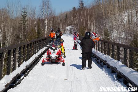 Snowmobile Bridge Near Sudbury