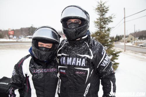 Ice Covered Snowmobilers