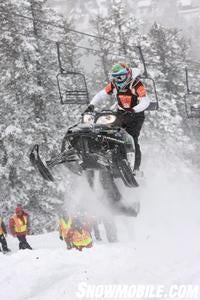 Les Keller catches air on his Improved Arctic Cat M 1000. Keller went on to win the Improved King Title.